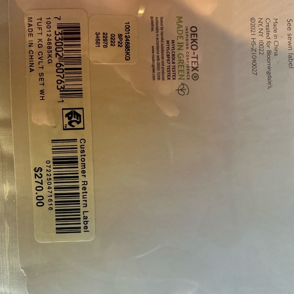 Sky Tufted Coast White Quilted King Coverlet Set Shams Included Rtl $270 NWT - Picture 5 of 5